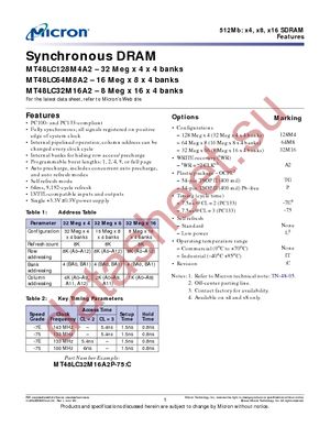 MT48LC128M4A2TG-7E:C datasheet  